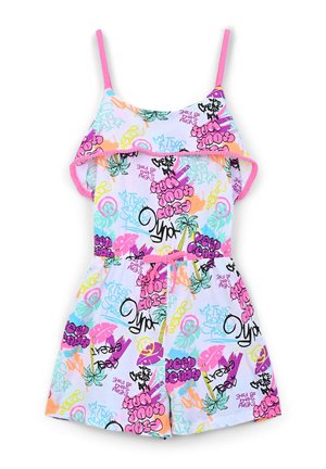 GRAFFITI CON E POMPON - Vestito casual - bianco ottico