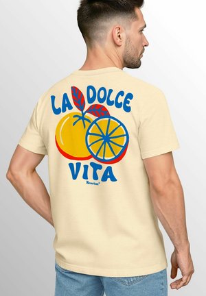 LA DOLCE VITA SOMMER GRAFIK MIT ZITRUSFRUCHT RETRO  - Print T-shirt - natur