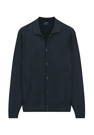 POLO NECK - Vest - mottled dark blue