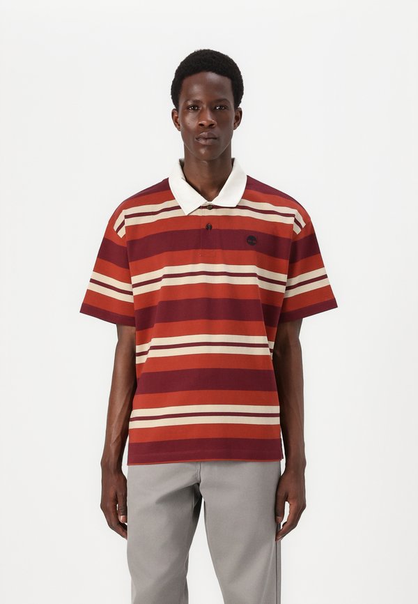 STRIPED RUGBY  - Polo shirt - burnt henna