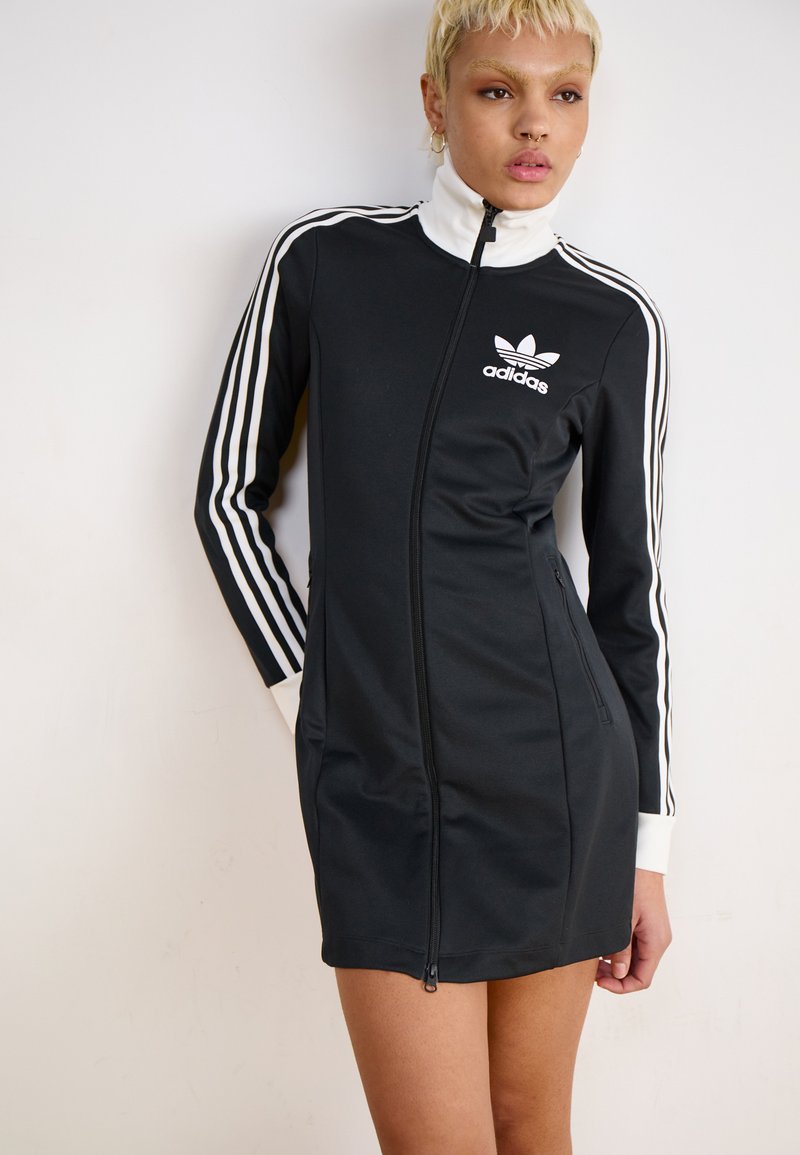 plus size black floor length dress ADIDAS ORIGINALS Women's DIRNDL Midi Dress in Black – Pavidas main image 1