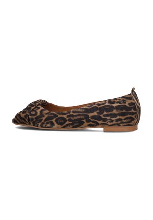 Peeptoe ballerina's - leopardo cuoio suede