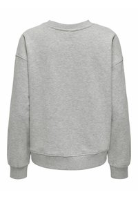 Grijze sweatshirt met een ontspannen pasvorm, ronde hals en geribde manchetten. Glad textuur en minimalistisch ontwerp; geen zichtbare patronen of hardware.