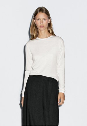 Massimo Dutti LONG SLEEVES WITH CREW NECK - Pullover - beige