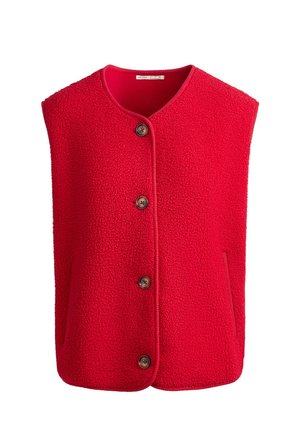 OYSHO, FAUX-SHEARLING BUTTONED WAISTCOAT - Veste sans manches - strawberry