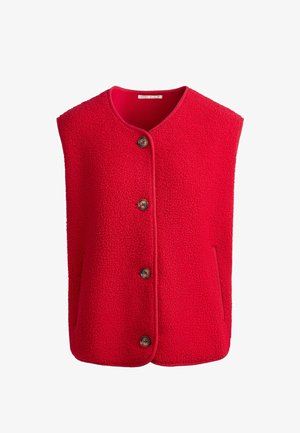 OYSHO, FAUX-SHEARLING BUTTONED WAISTCOAT - Weste - strawberry