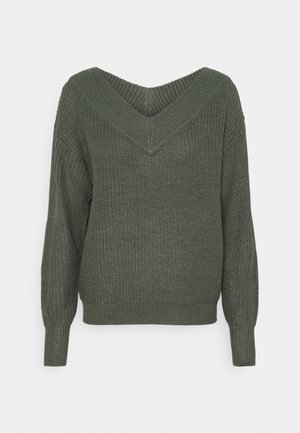 Stickad tröja - dark green