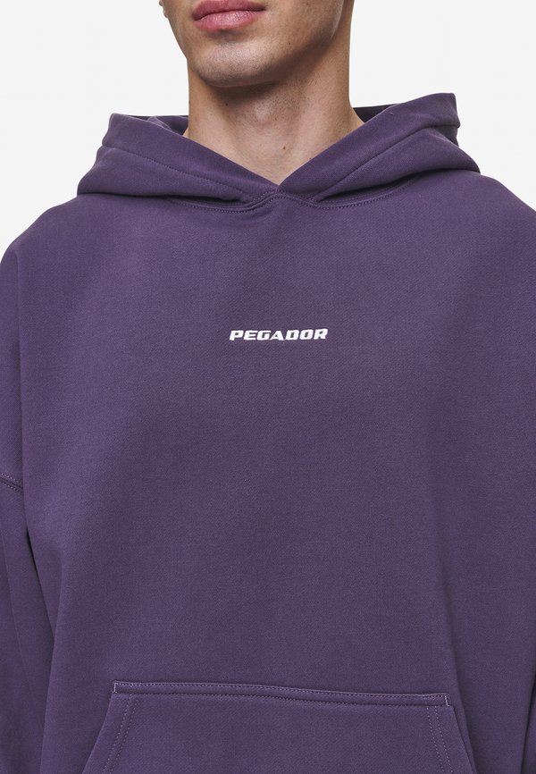 LOGO BOXY HOODIE - Sweatshirt - washed deep purple4