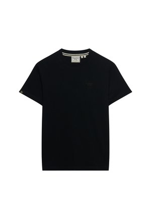 Superdry & Co, SUPERDRY ESSENTIAL STACKED LOGO EMBROIDERED T-SHIRT.. - T-shirts basic - black black