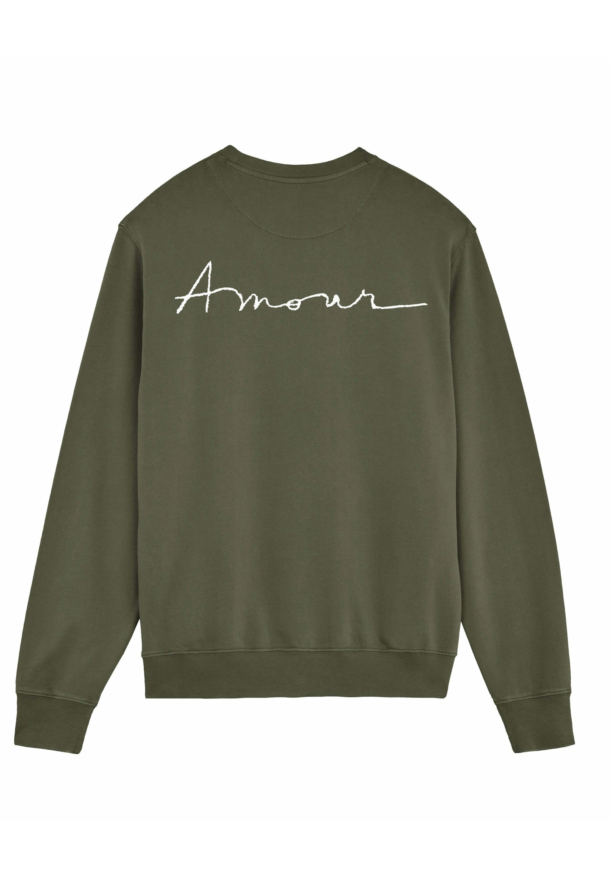 Mira Paris AMOUR ROCK BACK EMBROIDERY UNISEX VINTAGE OVERSIZED - Sweatshirt  - dark green - Zalando.de