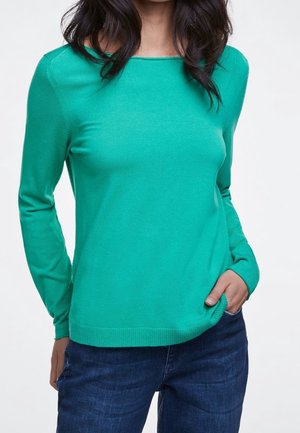 Striktrøje - green
