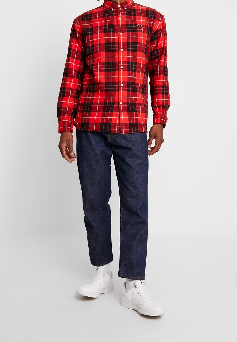 CHEMISE HOMME POPELINE MANCHES LONGUES BRADFORD - Rouge flamenco imprimé et personnalisé pour votre entreprise