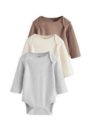 Next, LONG SLEEVE BABY BODYSUITS 3 PACK UNISEX - Body - neutral pointelle