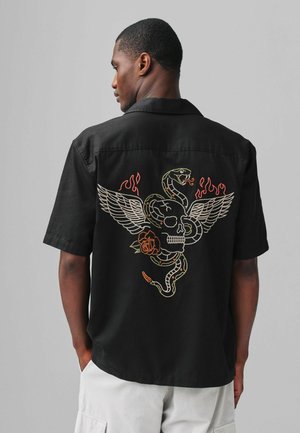 Next REGULAR FIT - EMBROIDERED SHORT SLEEVE - Shirt - black