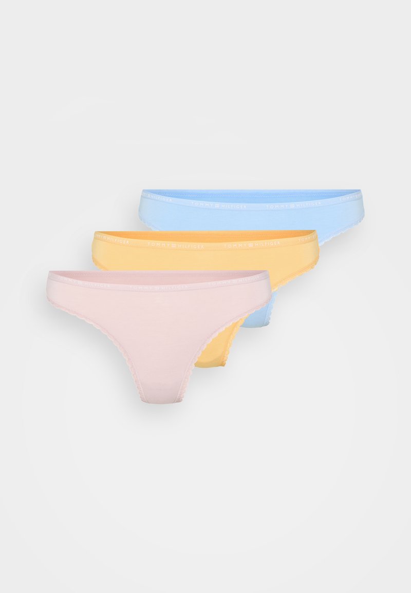 Tommy Hilfiger THONG 3 PACK - Thong - vessel blue/fog pink/val orange ...