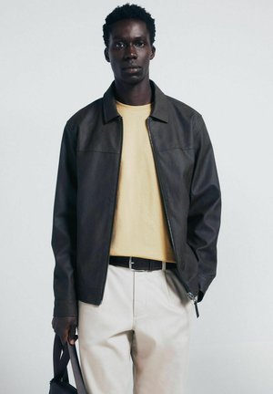 Imitatieleren jas - black