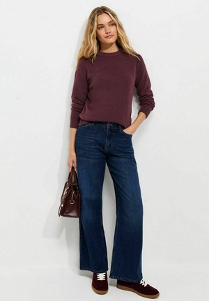 New Look, KNITTED CREW NECK JUMPER - Jumper - burgundy