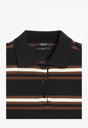 Massimo Dutti, Poloshirts - mottled dark blue