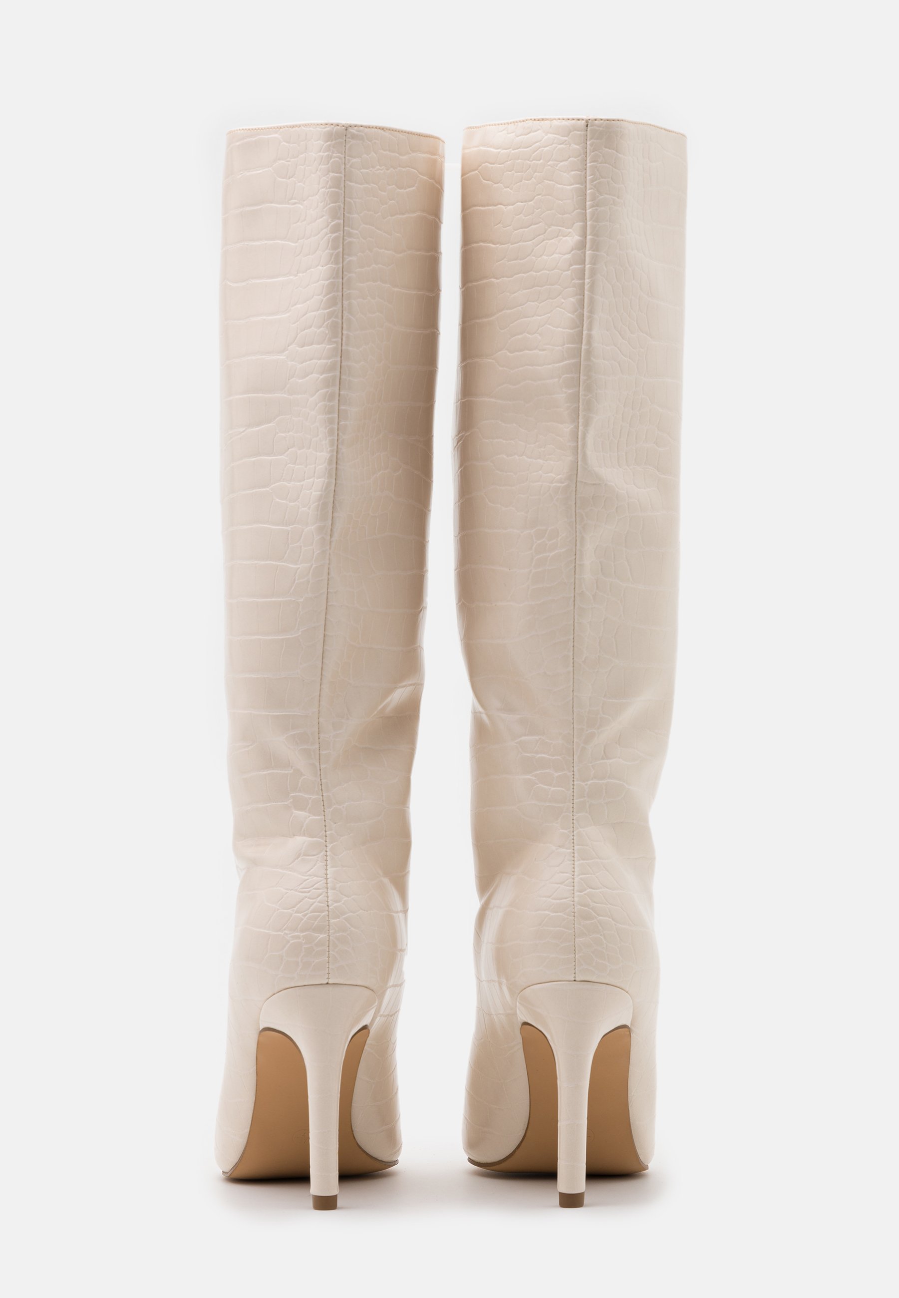 cream croc boots