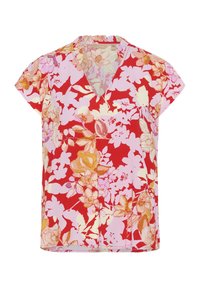 Blouse - red pink flower