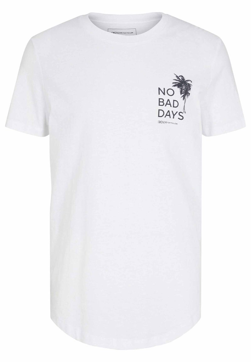 Herren T-Shirts basic | TOM TAILOR DENIM MIT MOTIVPRINT T-Shirt print white/weiß - AS20470 Herren T-Shirts basic | TOM TAILOR DENIM MIT MOTIVPRINT T-Shirt print white/weiß - AS20470
