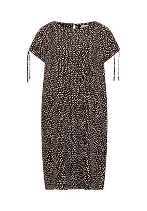 Cecil, KNEE-LENGTH DRESS WITH CAPSLEEVES, ciemnobrązowy