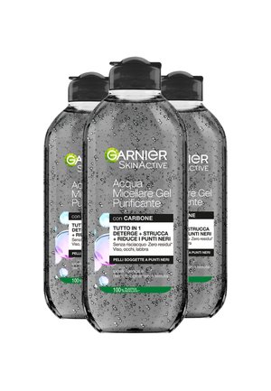 SKINACTIVE ACQUA MICELLARE GEL PURIFICANTE CON CARBONE, 400ML - 3 PACK - Olio detergente