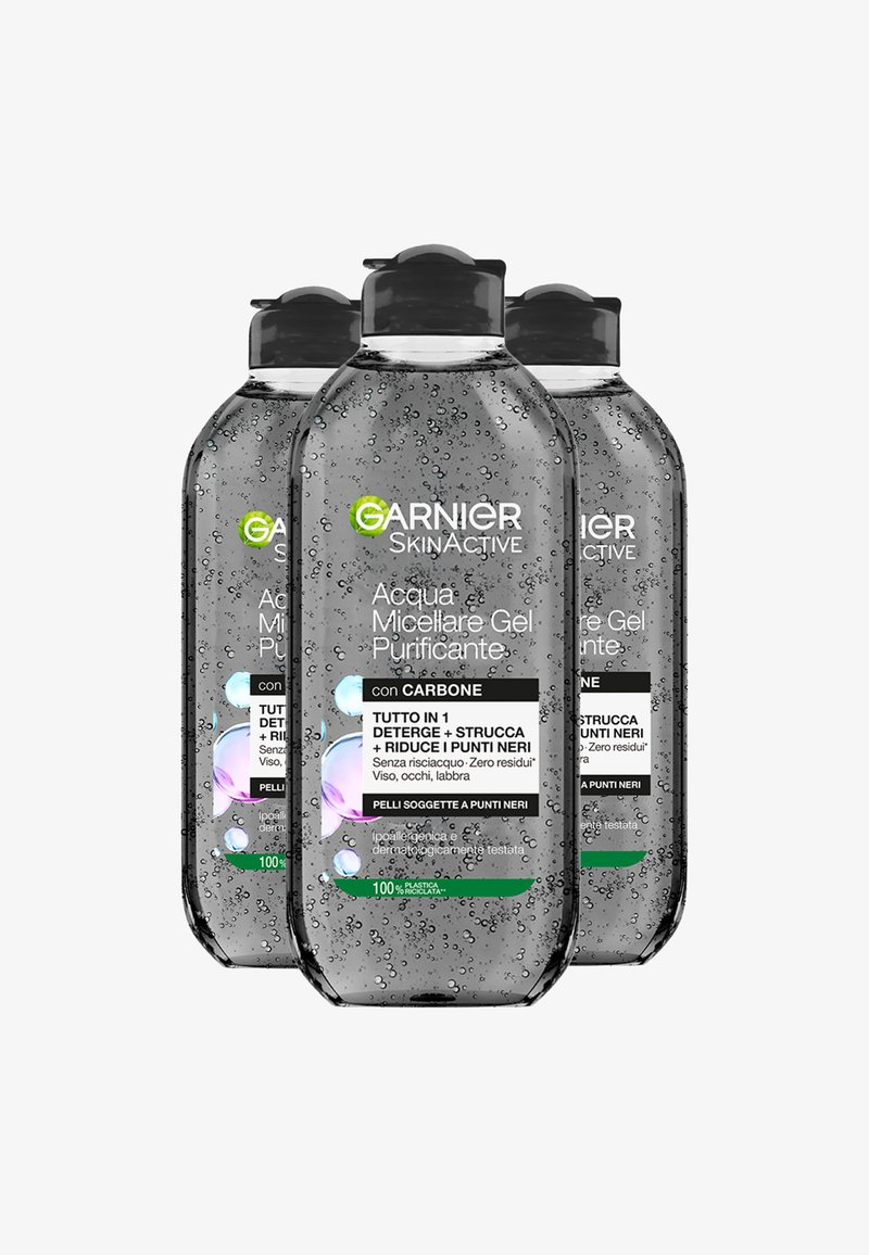 Garnier - SKINACTIVE ACQUA MICELLARE GEL PURIFICANTE CON CARBONE, 400ML - 3 PACK - Olio detergente, Ingrandire