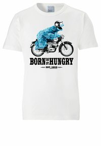 LOGOSHIRT SESAMSTRASSE - KRÜMELMONSTER MOTORRAD - T-Shirt print - weiß