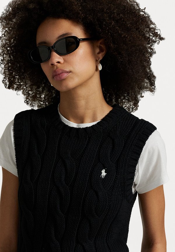 CABLE KNIT COTTON CROPPED VEST - Jumper4