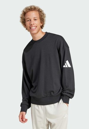 adidas Sportswear ESSENTIALS LOOSE FIT 3 BAR - Sweatshirt - black white