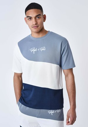 T-shirt print - bleu gris