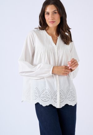 BASE BRODÉE - Blouse - blanc cassé