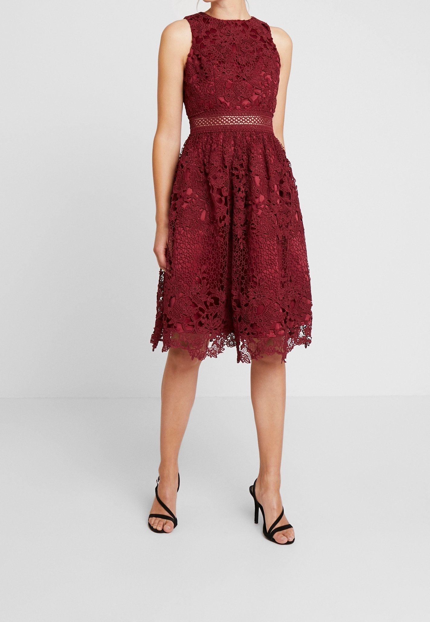 chinese dress ladies Lace Red Dip Hem Dress – Girl Meets Dress main image 0
