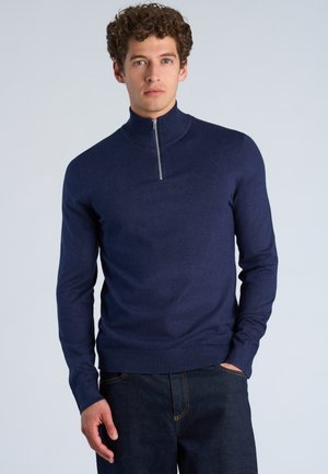 Lindbergh, ECOVERO HALF ZIP - Striktrøje - blue moon mix