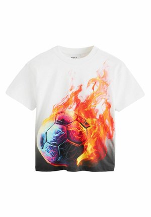 ALL OVER SHORT SLEEVE STANDARD - T-shirt print - white football flames