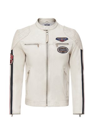 STORM SLIM FIT - Veste en cuir - off white