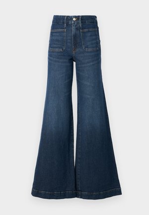 Good American, WAIST PALAZZO PATCH POCKETS TROUSER - Wide leg - indigo