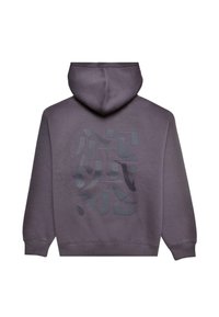 Sudadera gris con un gran estampado tonal en la parte posterior. Tejido suave, mangas largas y capucha con cordón. Diseño casual.