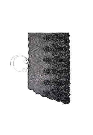 Stradivarius, STRAIGHT LACE SARONG - Jupe portefeuille - black