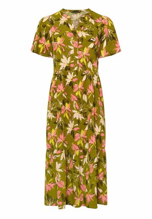 Evans, PLUS SIZE FLORAL DRESSES - Blousejurk - olive