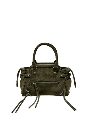 Stradivarius, STUDDED CITY BAG WITH ZIP PULLERS - Sac à main - khaki