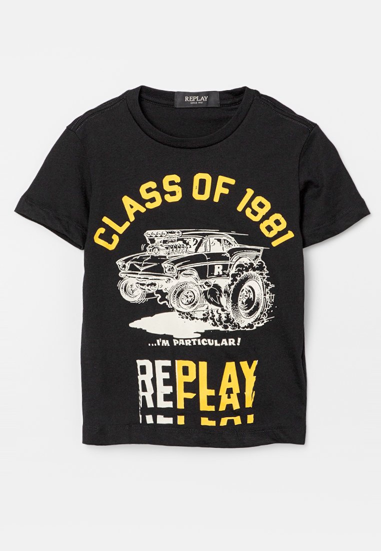 Replay T-shirt print zwart