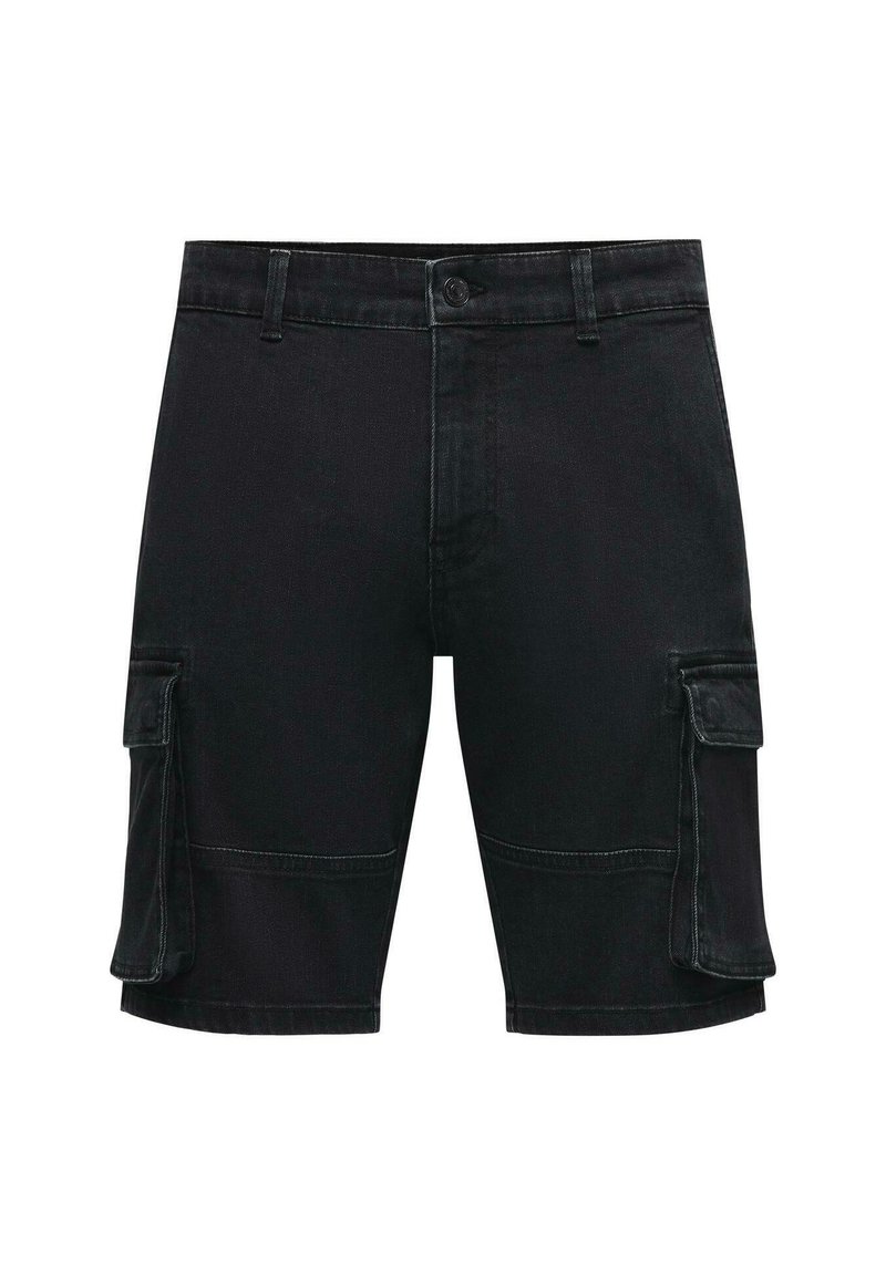 Only & Sons STIL MID WAIST - Jeansshort - schwarz