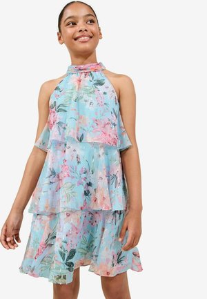 REGULAR FIT - FLORAL PRINT HALTER TIERED  - Dnevna obleka - blue