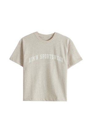 aim’n®, VARSITY BOXY T-SHIRT - Majica kratkih rukava s printom - beige melange