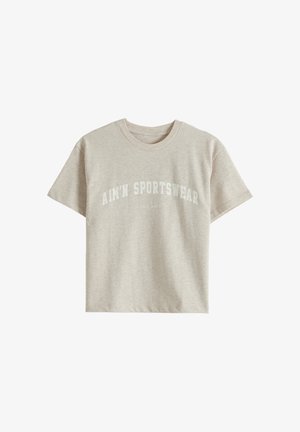 aim’n®, VARSITY BOXY T-SHIRT - Majica kratkih rukava s printom - beige melange