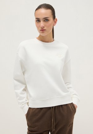 CREW-NECK IN BLEND WITH LETTERING - Sweatshirt - soft white