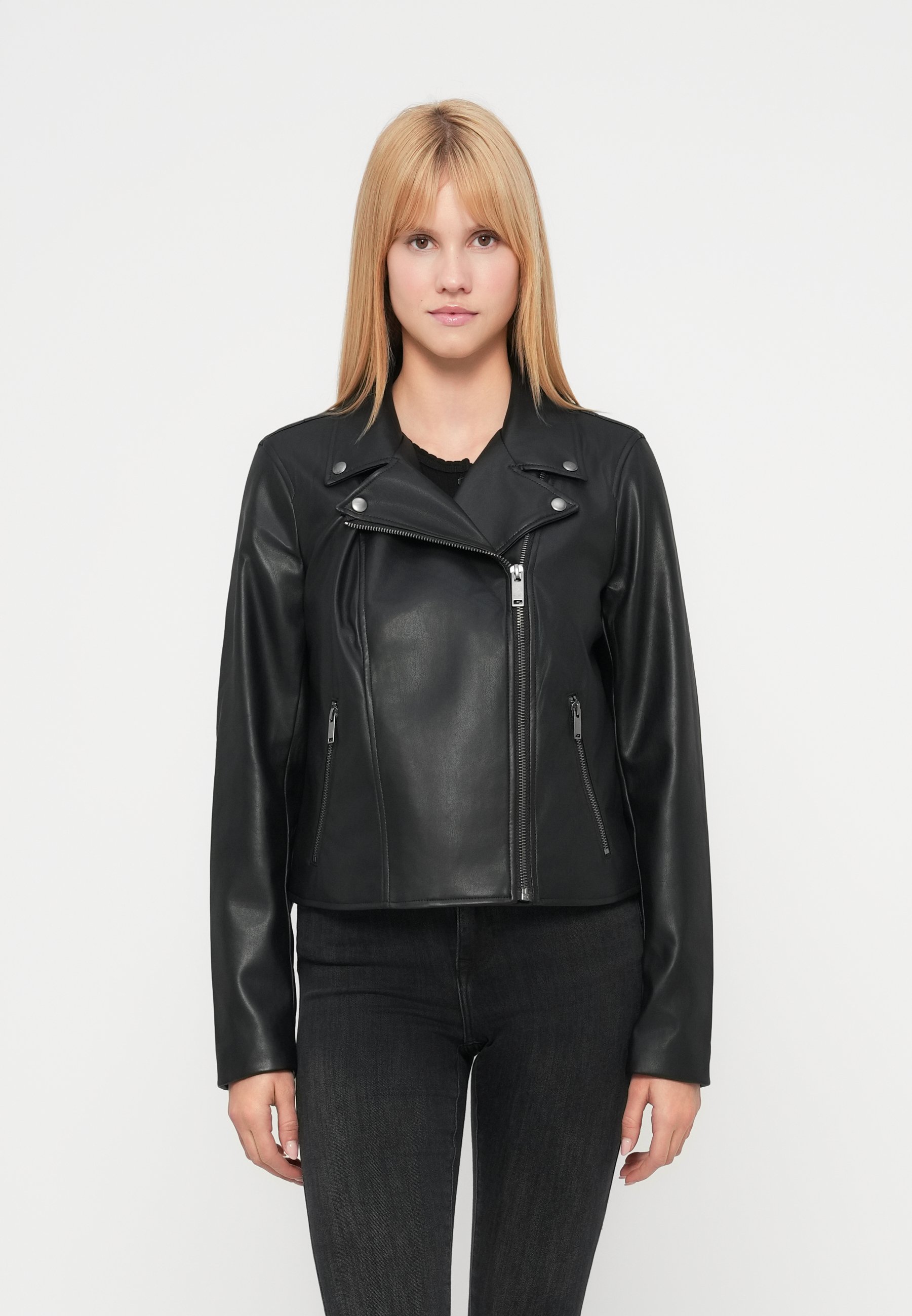 GAP MOTO - Leather jacket - black - Zalando.ie
