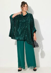 Ulla Popken DOPPELLAGIG WEITES ELASTIKBUND - Kalhoty - dark green